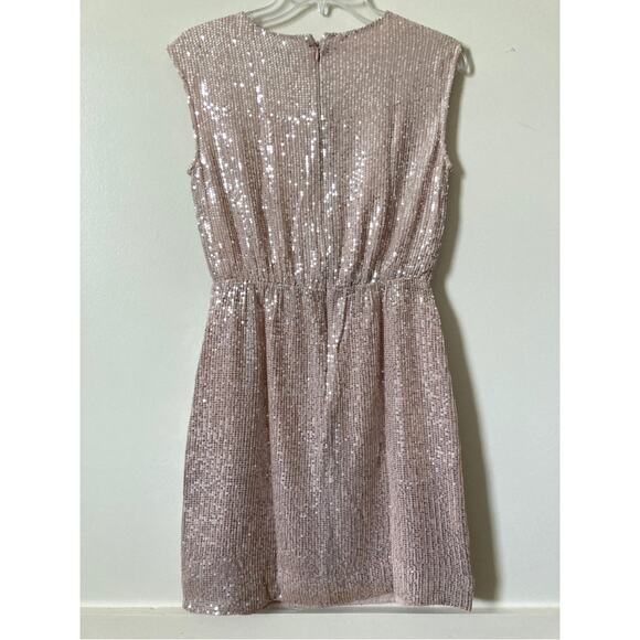 J. Crew Sequin Dress Size 0 Cap Sleeve Pink - Picture 2 of 12